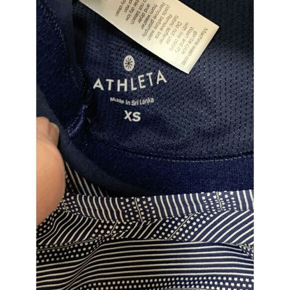 Athleta Women's Strappy Striped Built In Bra Workout Active Tank Top Blue XS - Picture 8 of 9